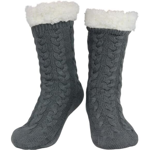 Slipper Socks for Women with Gripper - Winter Non Slip Thick Fuzzy Socks - Warm - Picture 1 of 7